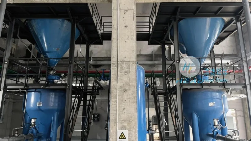 Solución de transporte neumático con polvo de carbonato de calcio pesado